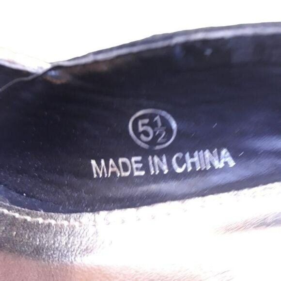 90's Platform Wedge Aztec Tapestry Patchwork Ankle Strap Open Toe Black 5.5 - Picture 8 of 8